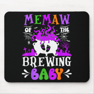 Memaw Of The Brewing Baby Grandma To Be Halloween  Mouse Mat