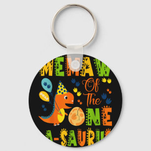 Memaw of the one-a-saurus 1st birthday dinosaur key ring