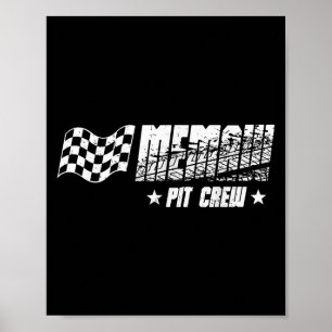 Memaw Pit Crew Race Car Birthday Family Racing  Poster
