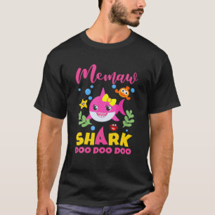 Memaw Shark Gift Cute Baby Shark Family Matching T-Shirt