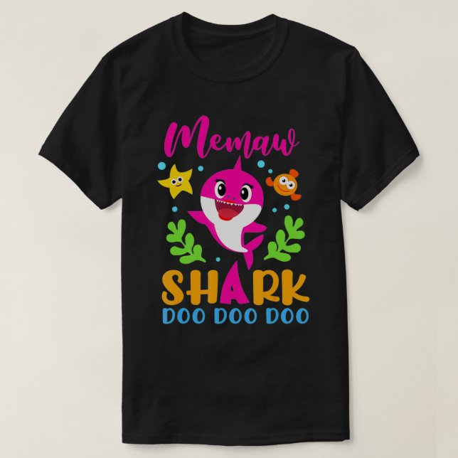 Memaw Shark  Memaw Shark Lover Family Mother's Day T-Shirt (Design Front)