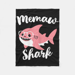 Memaw Shark Mother's Day Grandma Funny Fleece Blanket