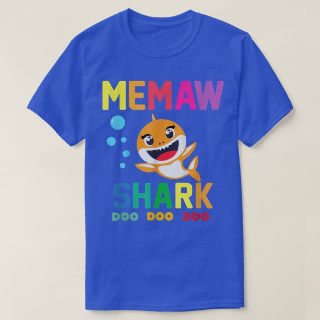Memaw Shark Shirt Memaw Shark Lover Family Mother' (Design Front)
