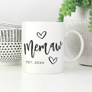 Memaw Year Established Grandma Coffee Mug