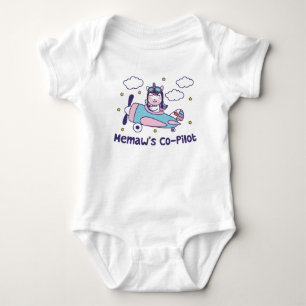 Memaw's Co-Pilot - Unicorn Aeroplane Baby Bodysuit