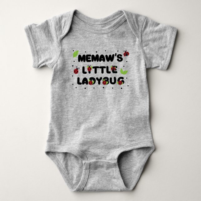 Memaw's Little Ladybug - Cute  Baby Bodysuit (Front)