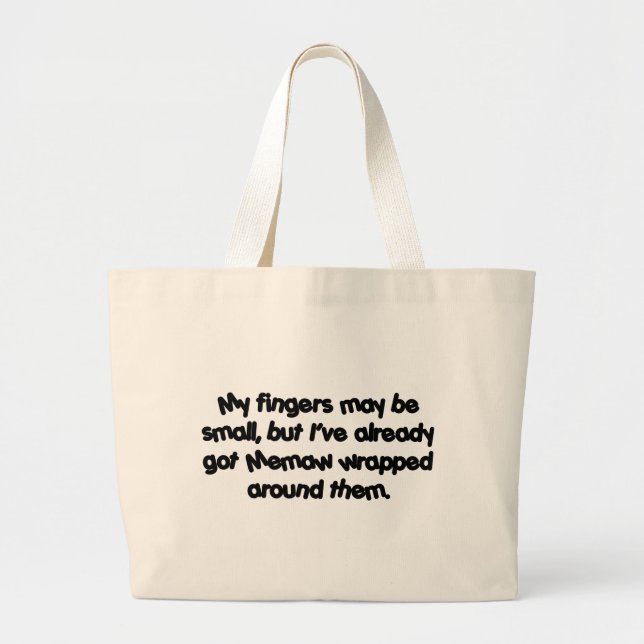 Memaw's Wrapped Large Tote Bag (Front)