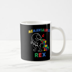 Memawsaurus Autism Awareness Memaw Dinosaur Dino G Coffee Mug