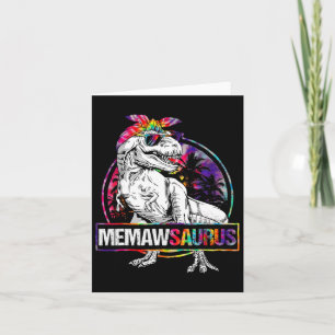 Memawsaurus Dinosaur Memaw Saurus Family Matching  Card