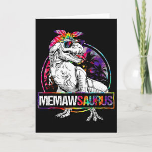 Memawsaurus Dinosaur Memaw Saurus Family Matching  Card