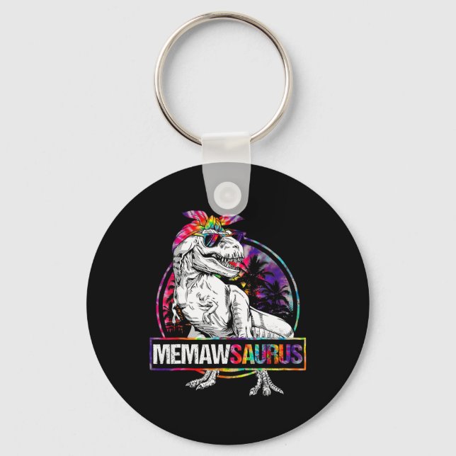 Memawsaurus Dinosaur Memaw Saurus Family Matching  Key Ring (Front)