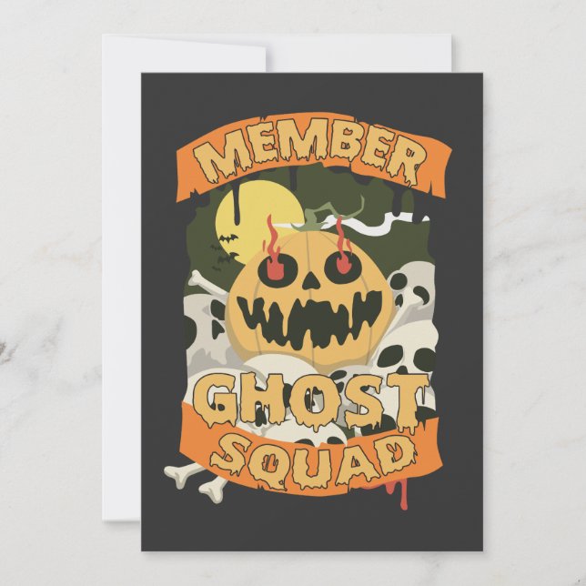 Member Ghost Squad Funny Matching Cousin Halloween Invitation (Front)
