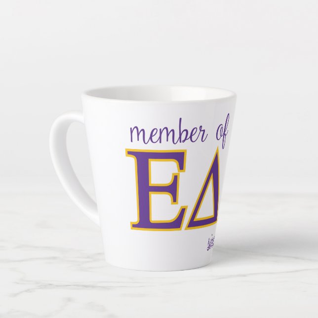 Member of EpDeltDelt since 2022 Latte Mug (Left Angle)