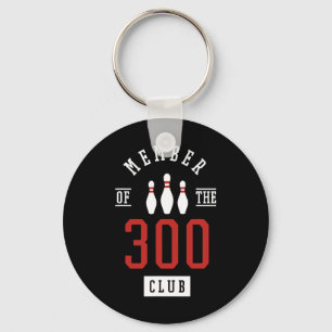 Member Of The 300 Club Bowling Byll Strike Pins Key Ring