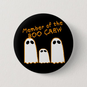 Member of the BOO CREW Funny Ghost Design 6 Cm Round Badge