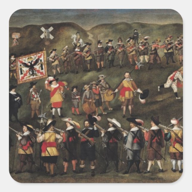 Members of the Brotherhood of St. Barbara Square Sticker (Front)