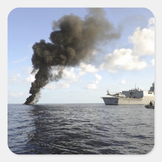 Members of the US Coast Guard Square Sticker (Front)