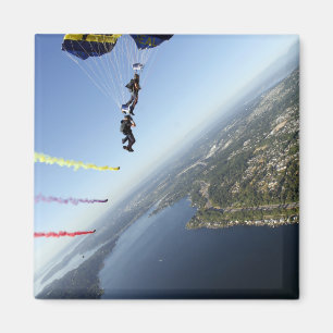 Members of the US Navy Parachute Team Magnet