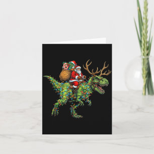 Meme 67 Christmas Santa Riding Dinosaur T Rex Boys Card