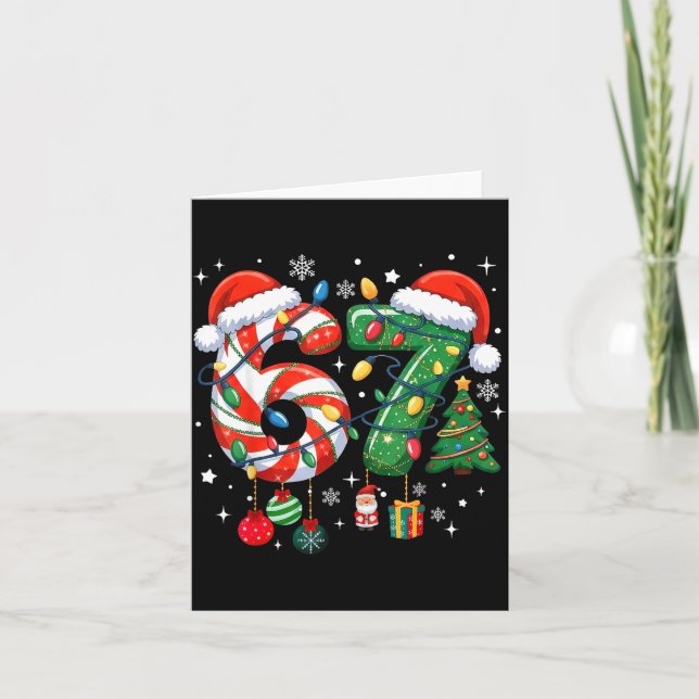 Meme 6 7 Christmas Matching Outfit Six Seven Trend Card (Front)