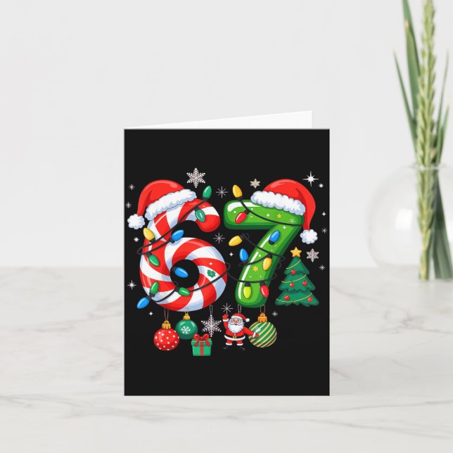Meme 6 7 Christmas Matching Outfit Six Seven Trend Card (Front)