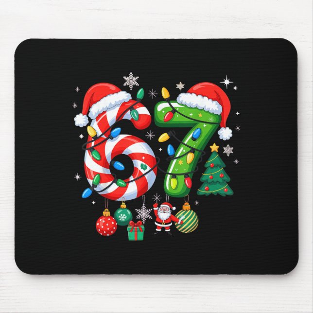 Meme 6 7 Christmas Matching Outfit Six Seven Trend Mouse Mat (Front)
