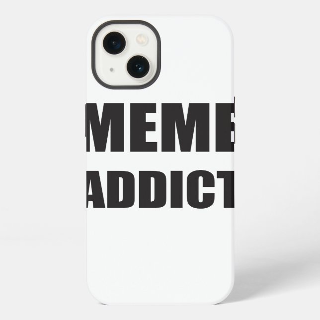 "Meme Addict" black text design iPhone Case (Back)