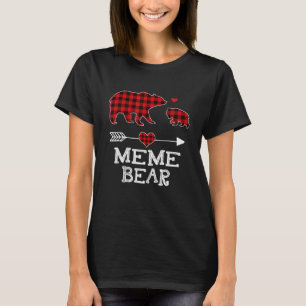 Meme Bear Buffalo Plaid Red Buffalo Plaid Family T-Shirt