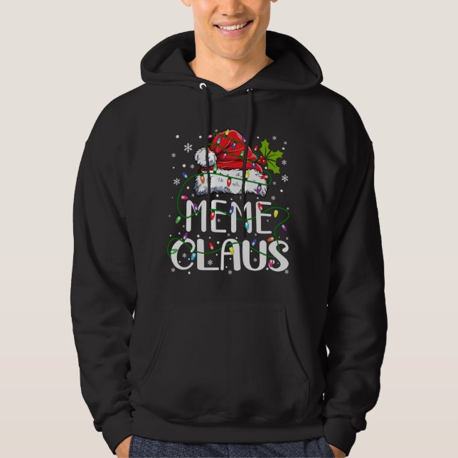 Meme Claus Christmas Santa Hat Matching Family Xma Hoodie (Front)
