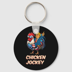 Meme Funny Trump Chicken Jockey  Key Ring