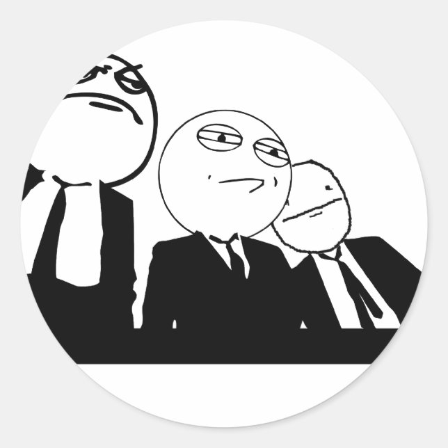 meme gang classic round sticker (Front)