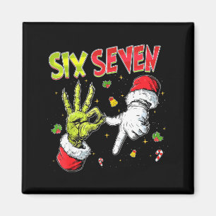 Meme Number 67 Bro Slang Six Seven Christmas Hand Magnet