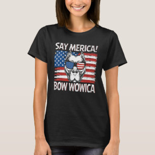 Meme Pitbull American Flag 4th Of July Pitbull Dad T-Shirt