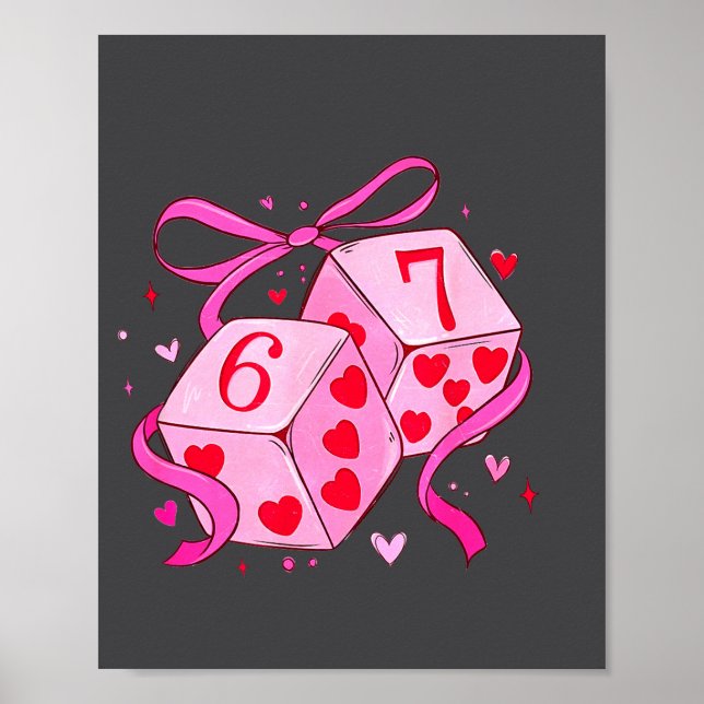 Meme Playing Cards Valentine,preppy Funny Coquette Poster (Front)