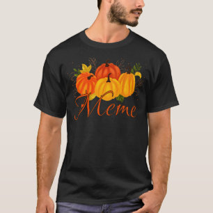 Meme Pumpkin Leopard Style Funny Grandma Thanksgiv T-Shirt