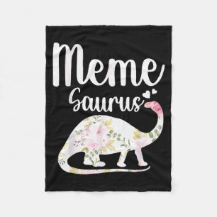 Meme Saurus Grandma Mother's Day Thanksgiving Chri Fleece Blanket