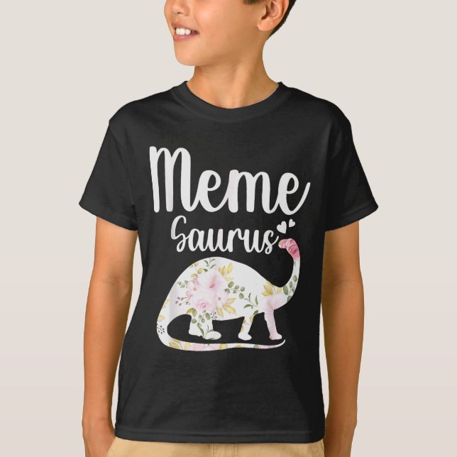 Meme Saurus Grandma Mother's Day Thanksgiving Chri T-Shirt (Front)