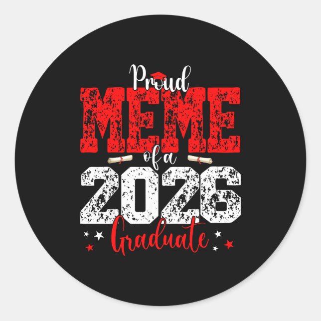 Meme Senior Proud Meme Class Classic Round Sticker (Front)