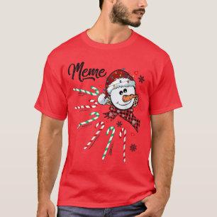 Meme Snowman Candy Cane Christmas Xmas Funny  T-Shirt