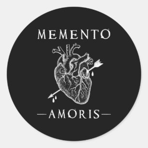 Memento Amoris. Bleeding Heart & Arrow Gothic Classic Round Sticker