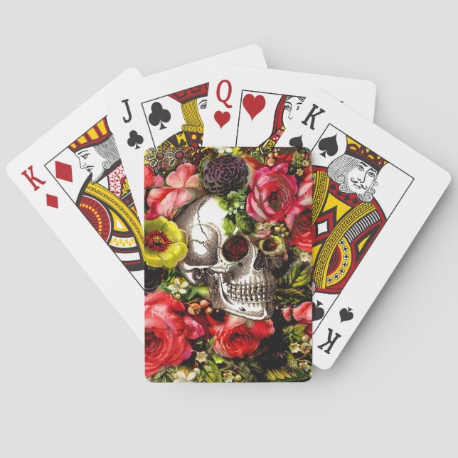 Memento Floral Skull Playing Cards (Back)