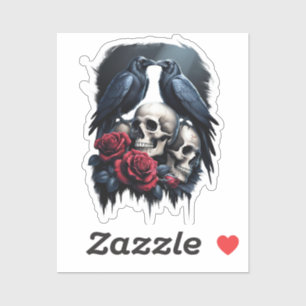 Memento Mori: A Dark Floral Composition with Raven