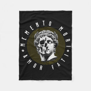 Memento Mori Amor Fati Skull Stoicism Quote Fleece Blanket