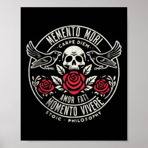 Memento Mori, Amor Fati, Stoic Quote Philosophy Pr Poster