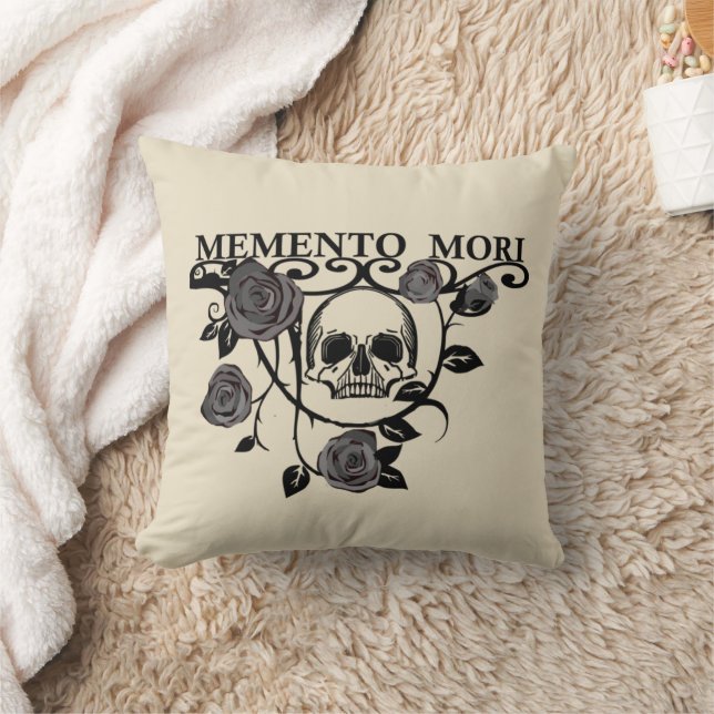 Memento mori black roses cushion (Blanket)