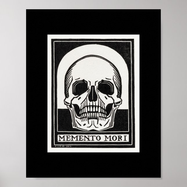 Memento mori Black Skeleton by Julie de Graag Poster (Front)