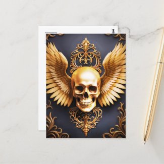 Memento Mori Golden Gothic Skull Sigil