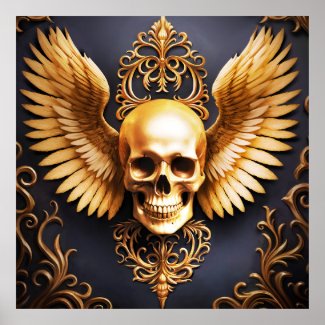 Memento Mori Golden Gothic Skull Sigil