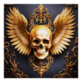 Memento Mori Golden Gothic Skull Sigil