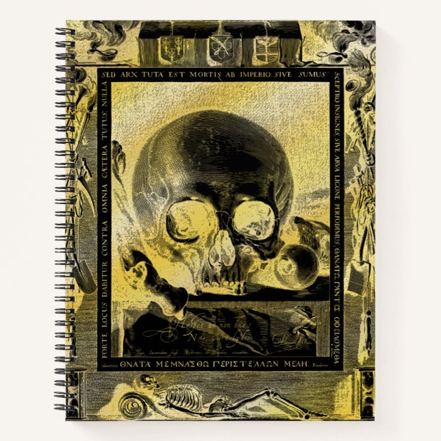 Memento Mori Gothic Gold Alchemy Book of Shadows (Front)